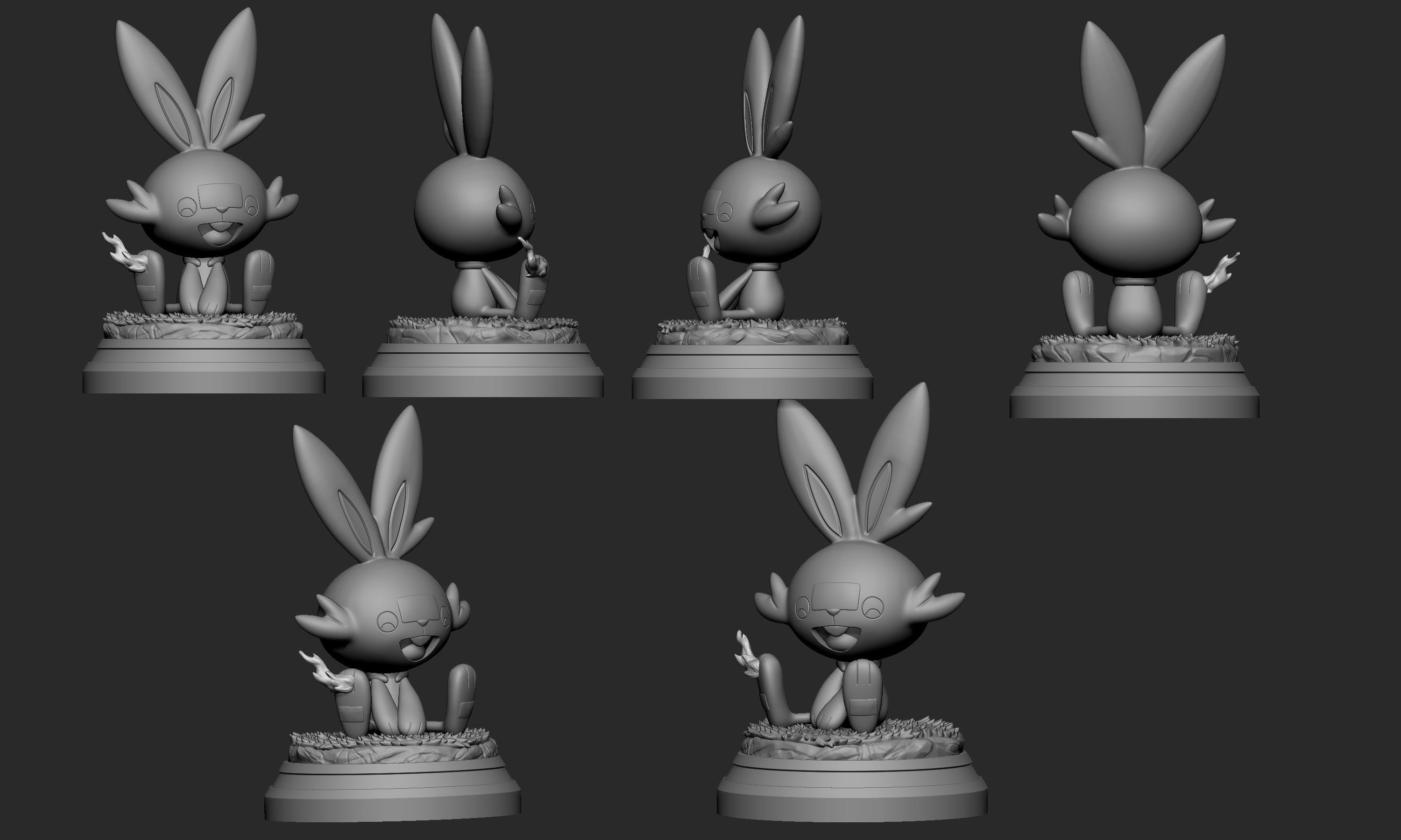 Pokemon - Scorbunny Figure 3D print model_5