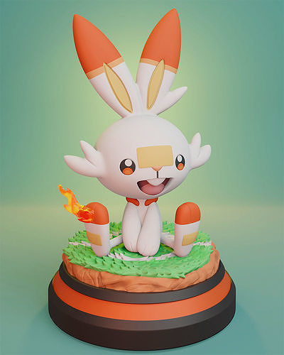 Pokemon - Scorbunny Figure 3D print model