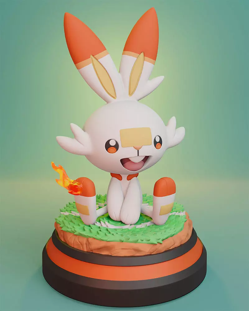 Pokemon - Scorbunny Figure 3D print model_0