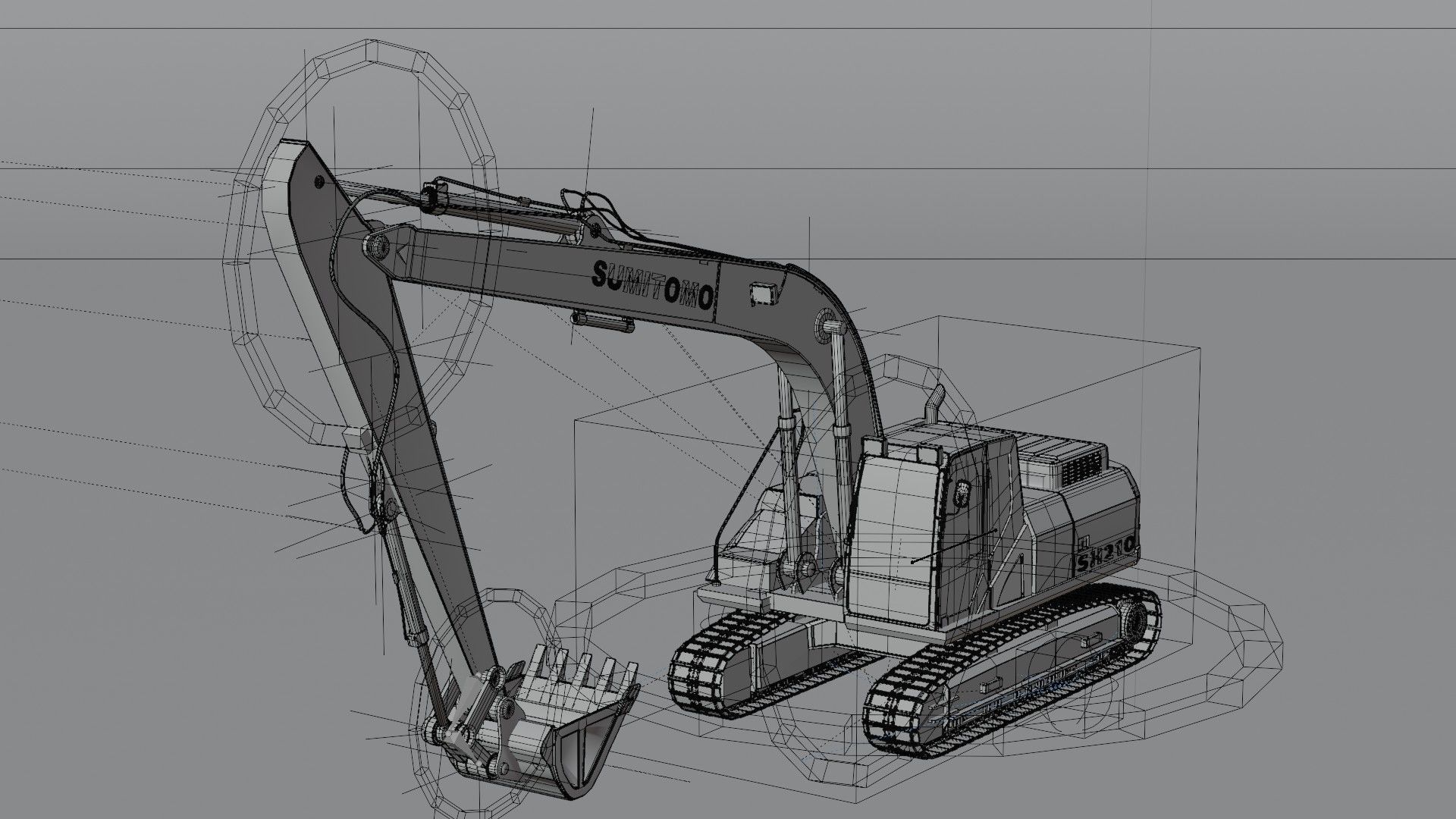 Model3D excavator Sumitomo SH200LC 3D model rigged | CGTrader
