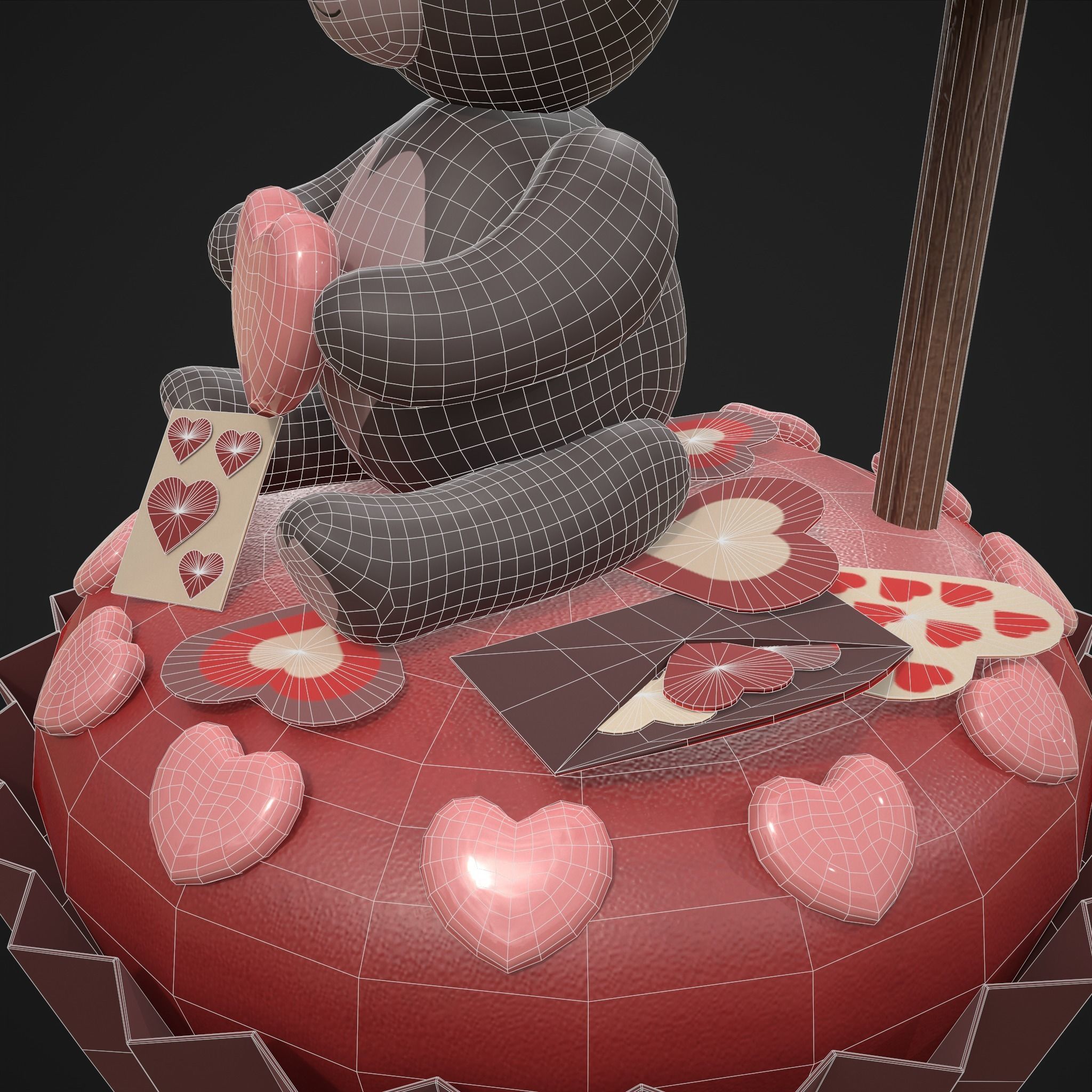 Valentines Bear Cupcake Low-poly 3D model_28