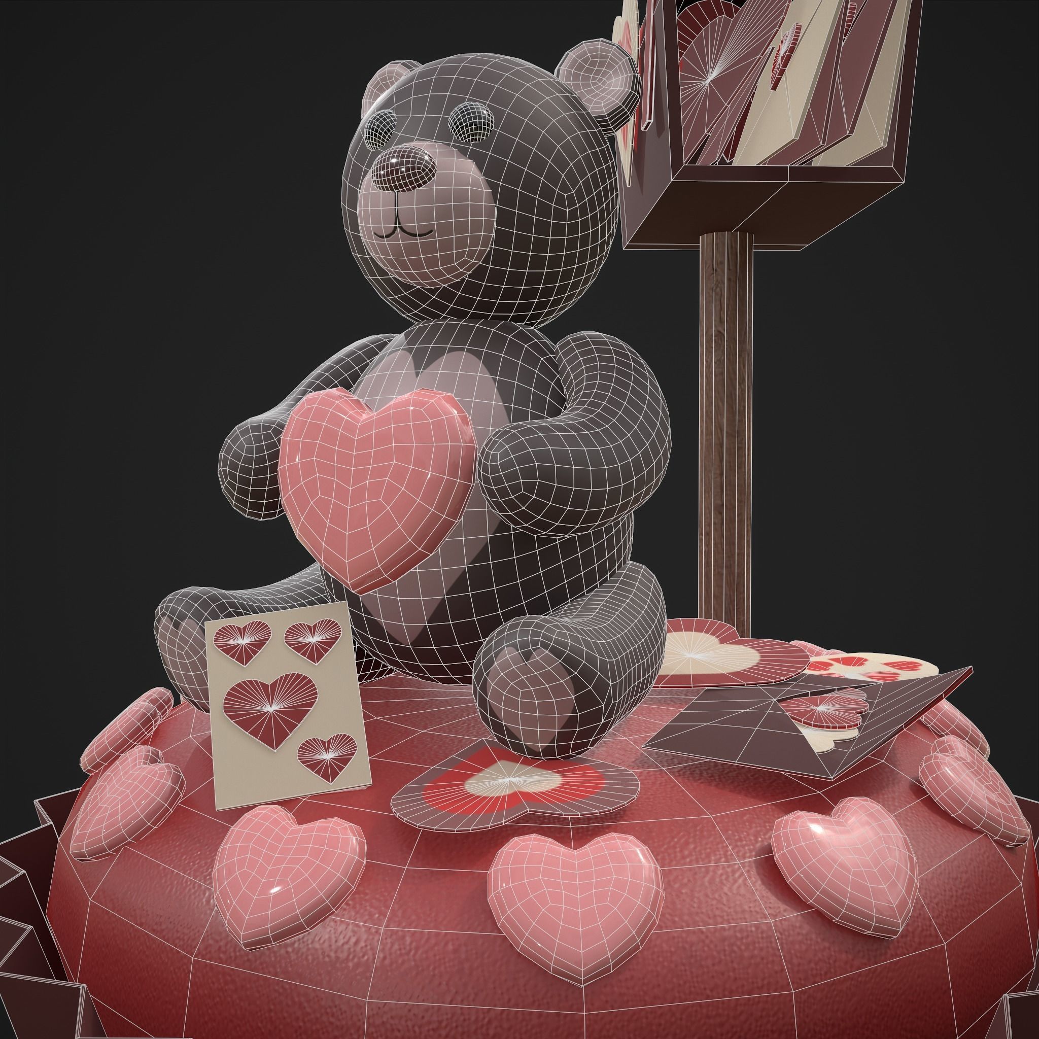Valentines Bear Cupcake Low-poly 3D model_22