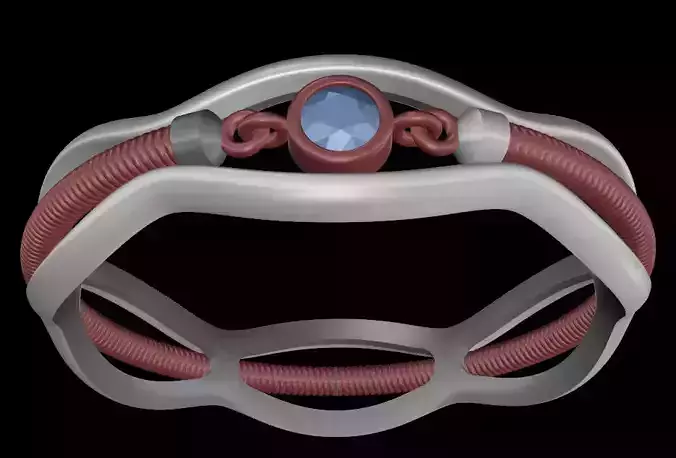 5 fashion rings 3D model