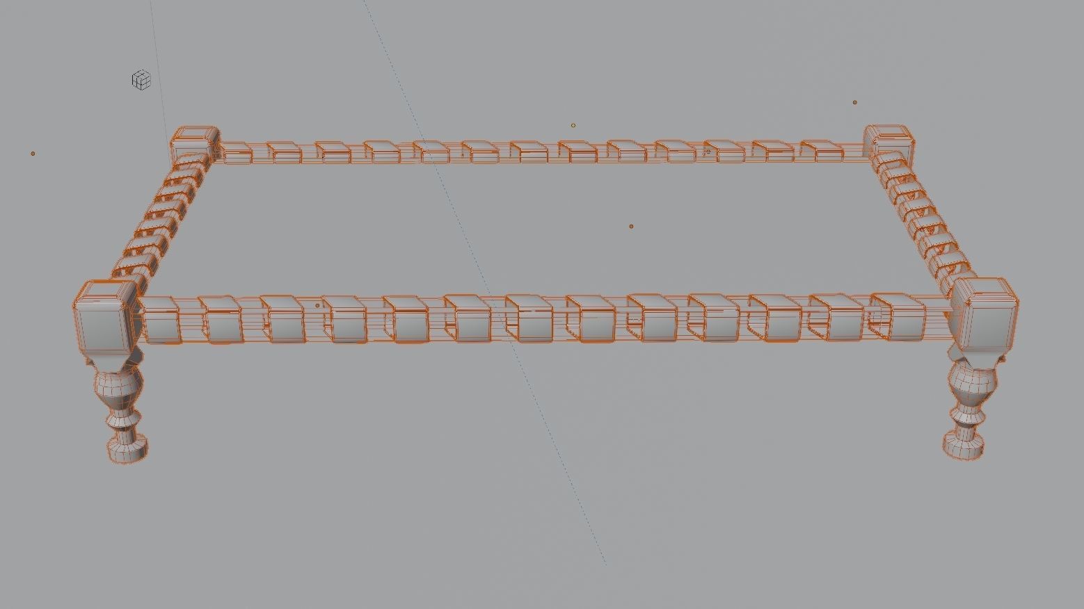 Treditional bed chaarpayi Low-poly 3D model_4