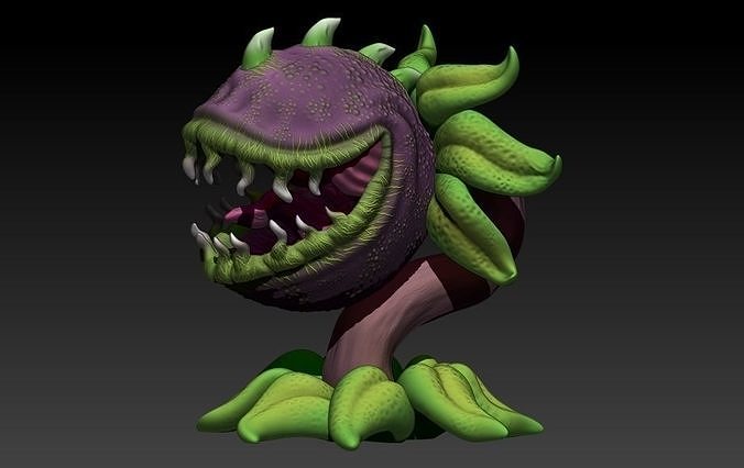PlantasvsZombies monster with teeth 3D print model