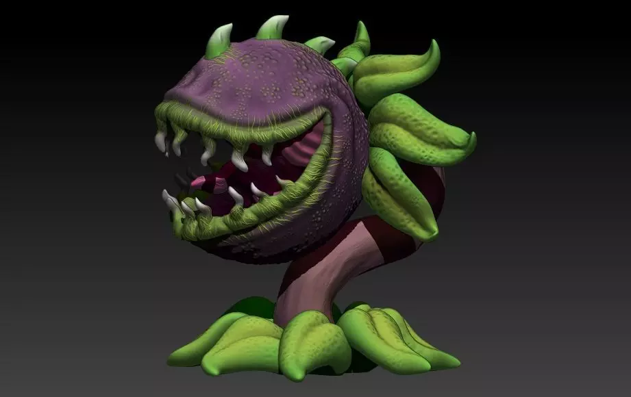 PlantasvsZombies monster with teeth 3D print model_0