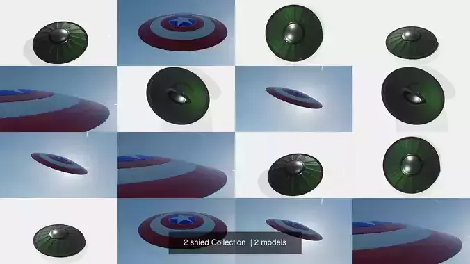 2 shied Collection captain america flying in sky 