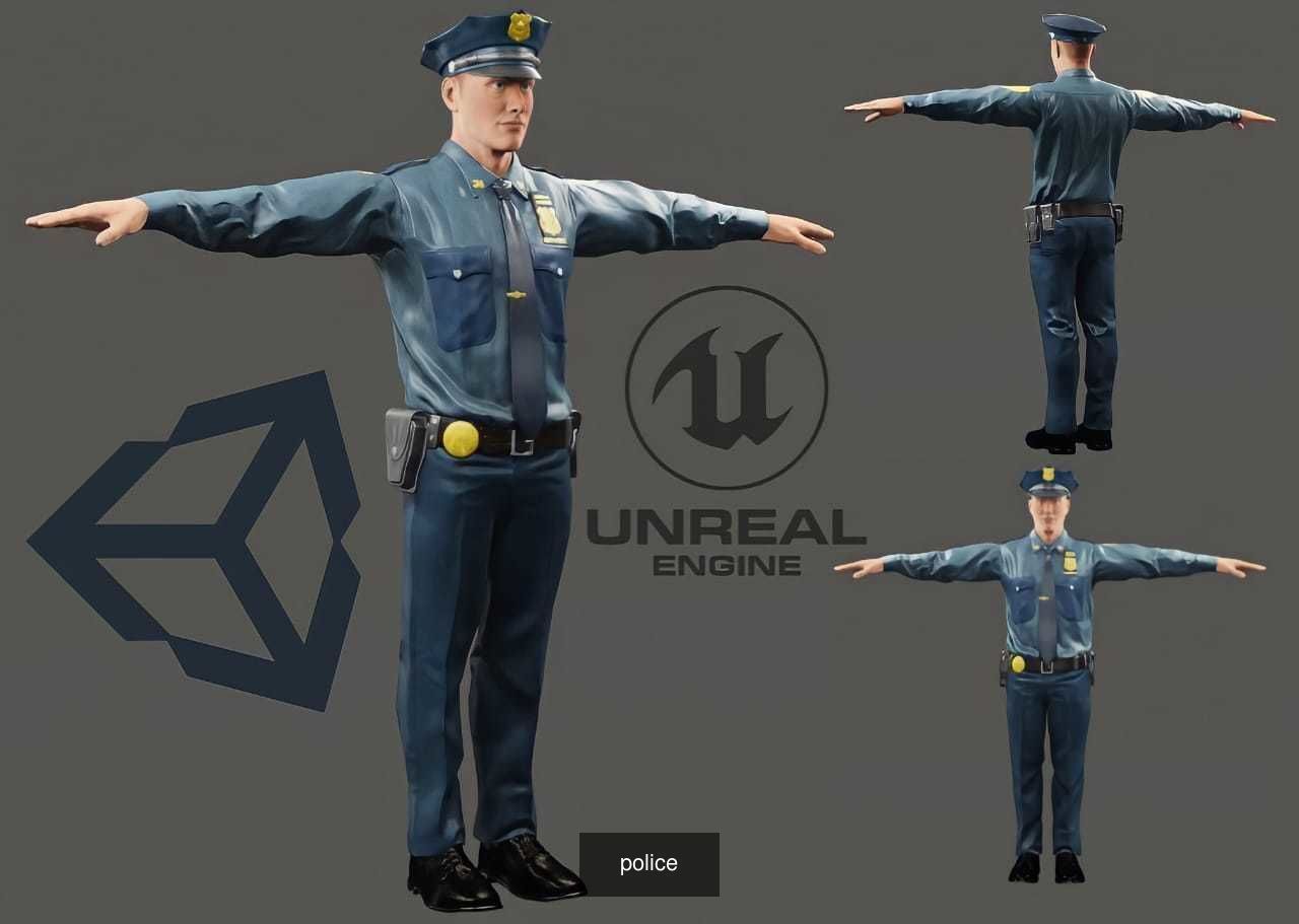 police and soldier pack for unity 3D Model Collection_5