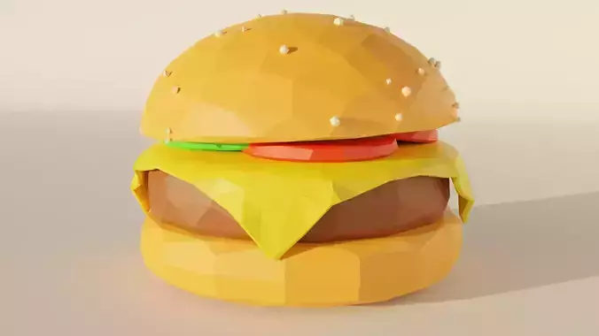 Low-Poly Burger hamburger Free low-poly 3D model