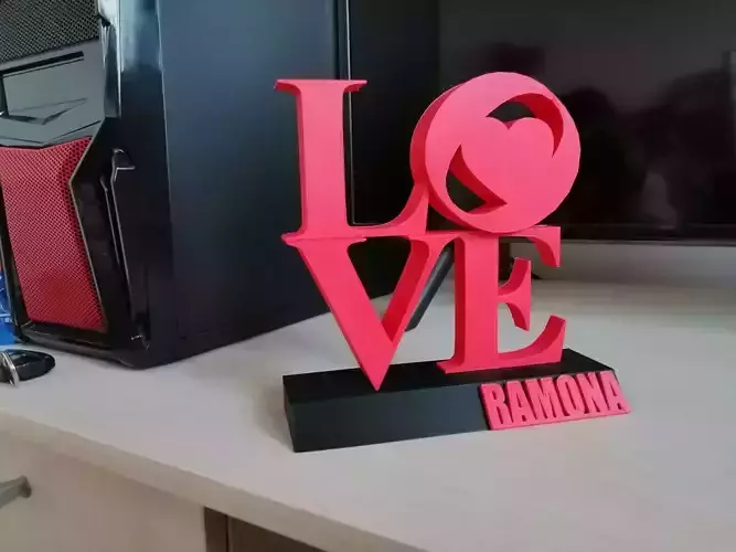 Valentines LOVE decoration with stand