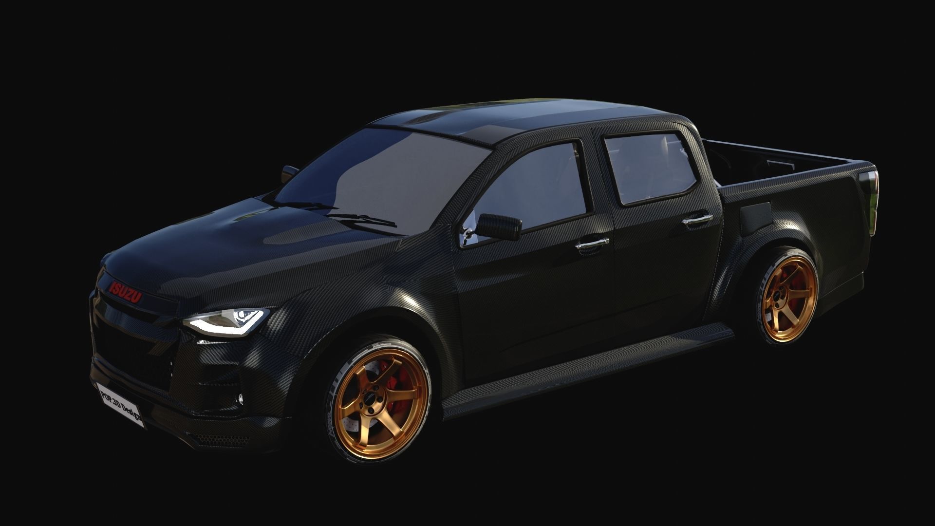 Model 3d Car D-max2020  Custom Cabon 3D model_10