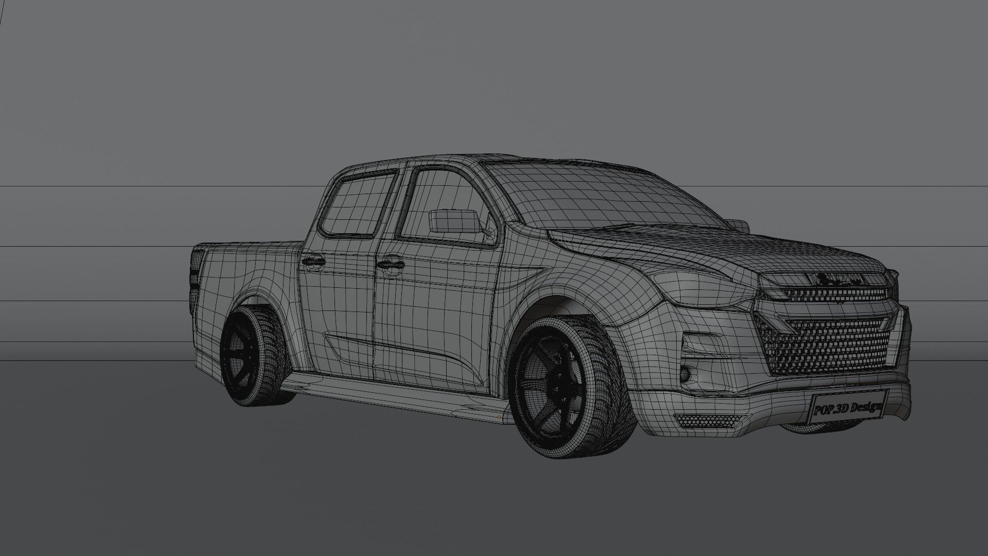 Model 3d Car D-max2020  Custom Cabon 3D model_6