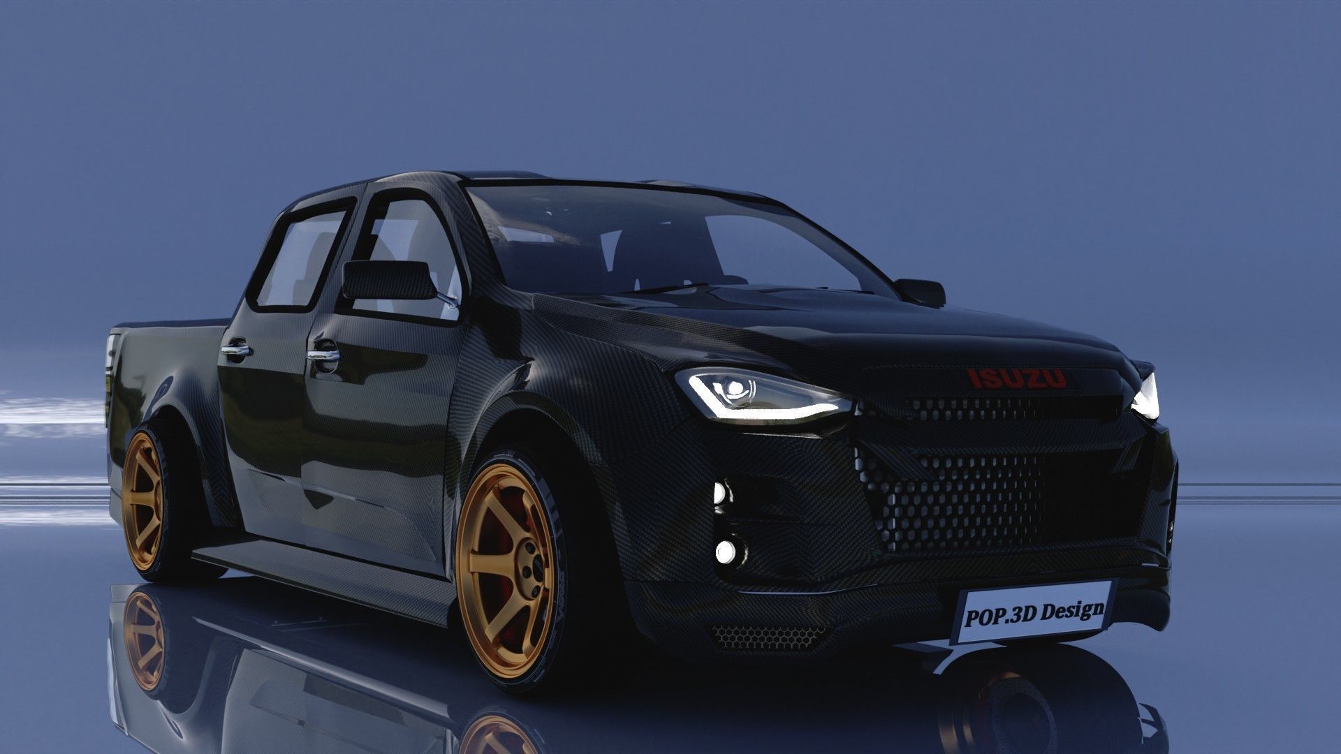 Model 3d Car D-max2020  Custom Cabon 3D model_3