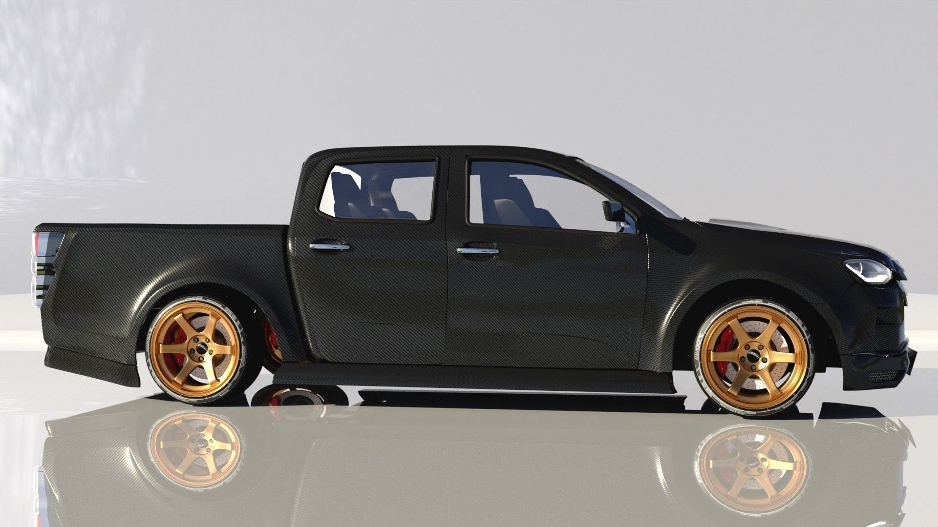 Model 3d Car D-max2020  Custom Cabon 3D model_4