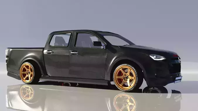 Model 3d Car D-max2020  Custom Cabon