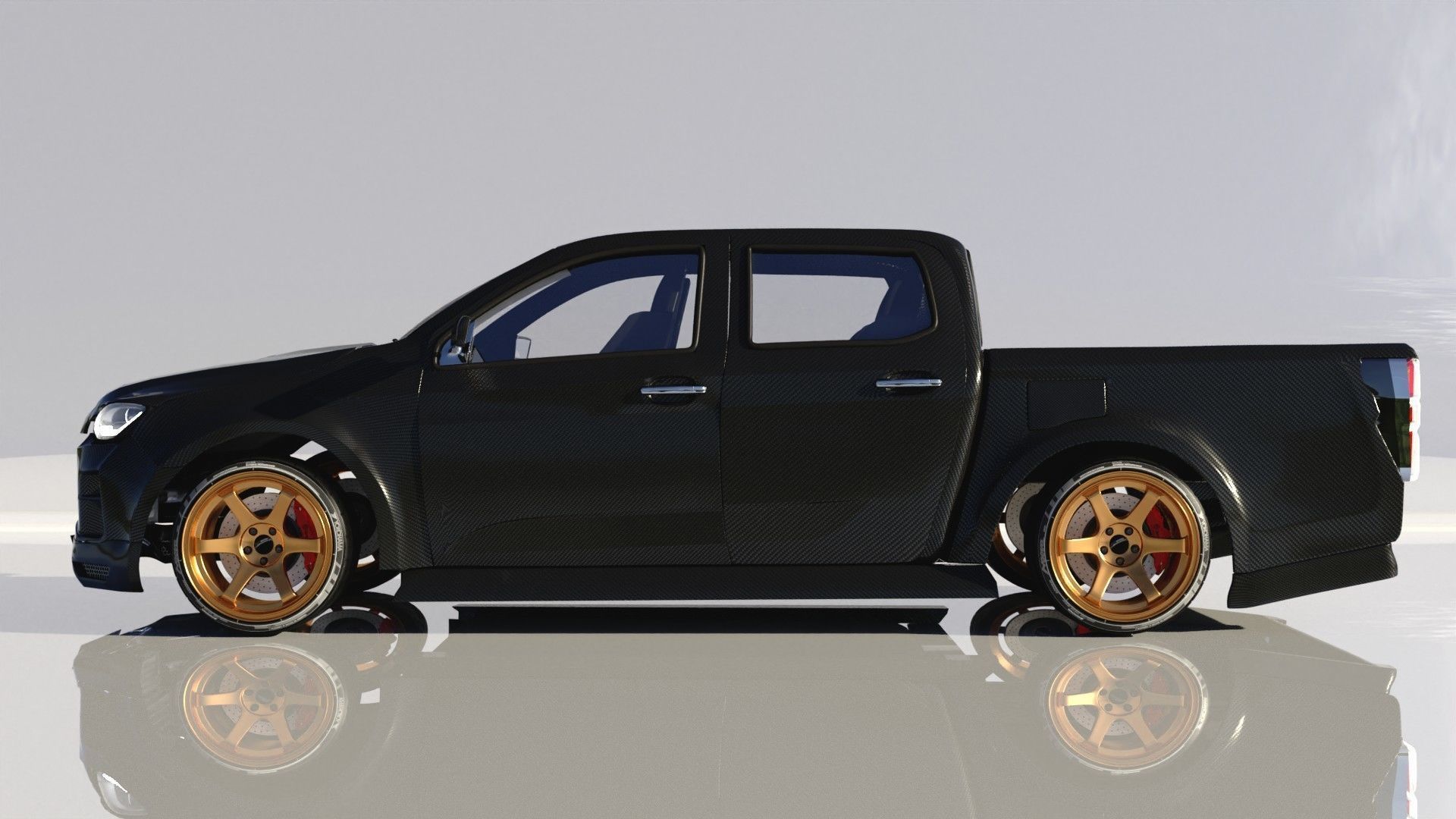 Model 3d Car D-max2020  Custom Cabon 3D model_1