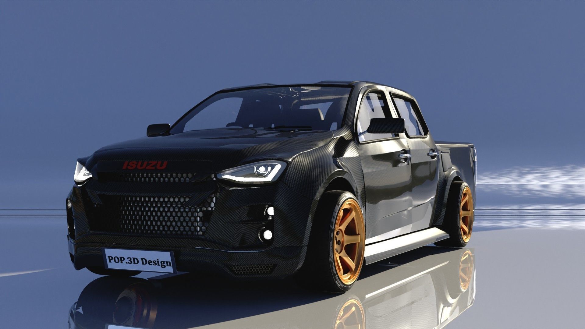 Model 3d Car D-max2020  Custom Cabon 3D model_2