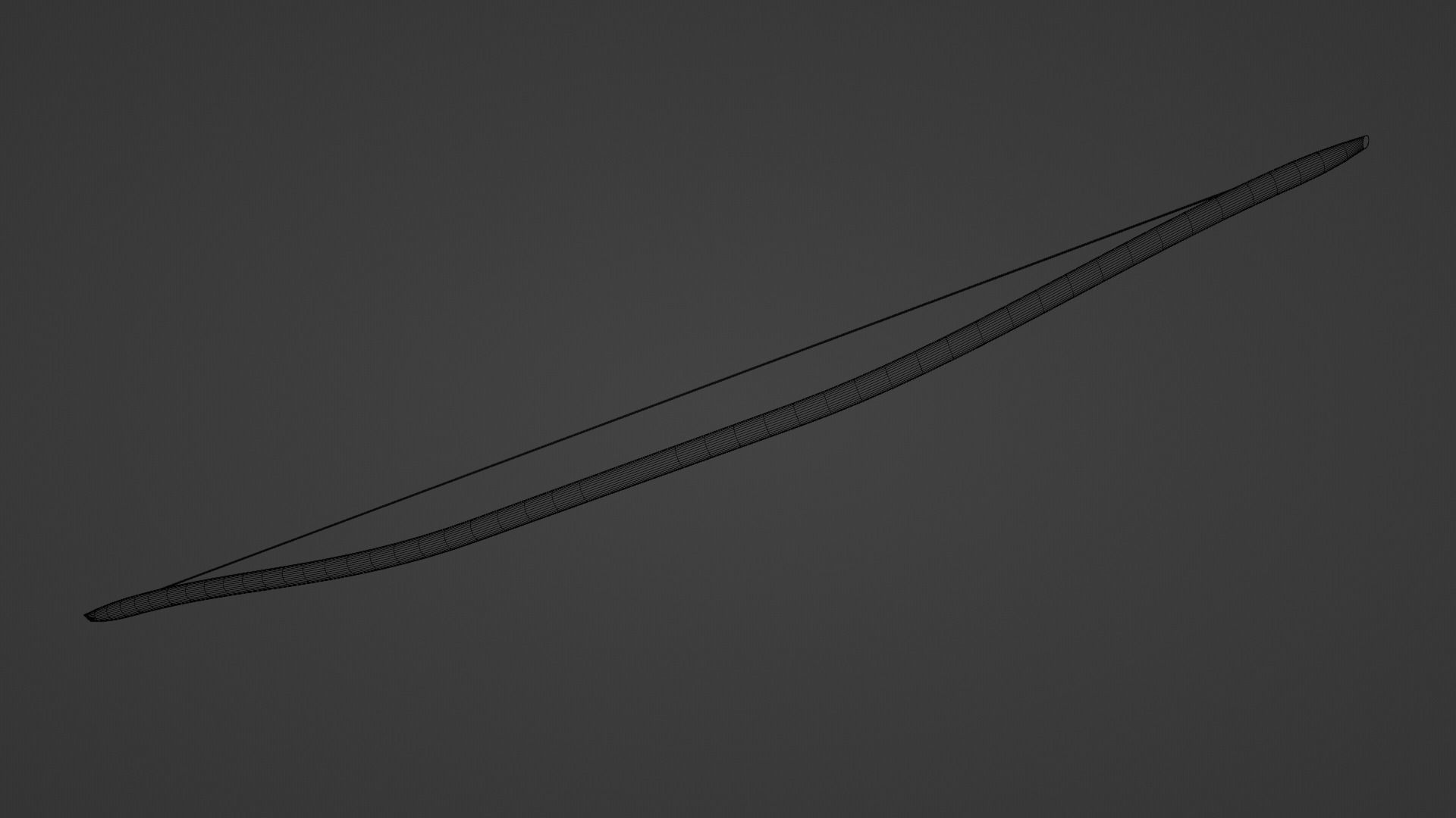 Longbow wooden stick Low-poly 3D model_9
