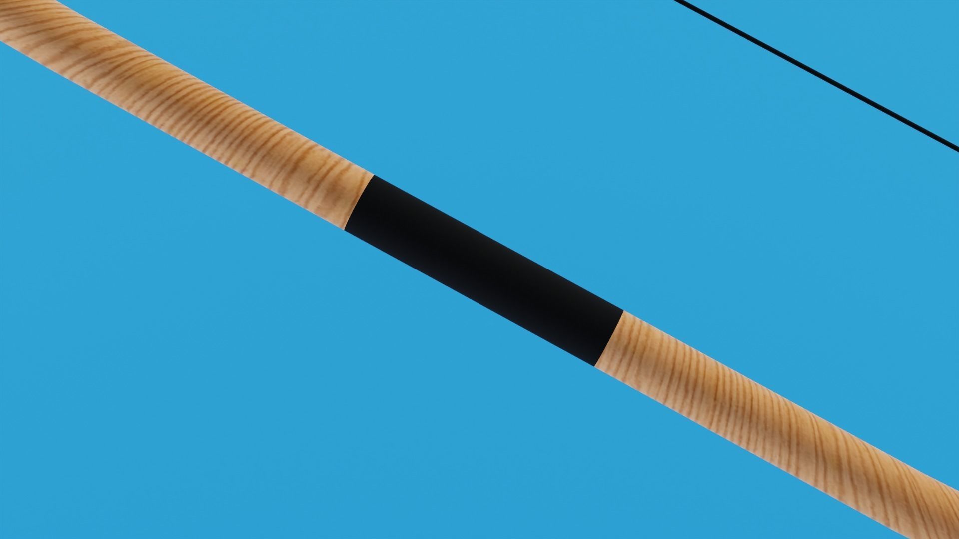 Longbow wooden stick Low-poly 3D model_2
