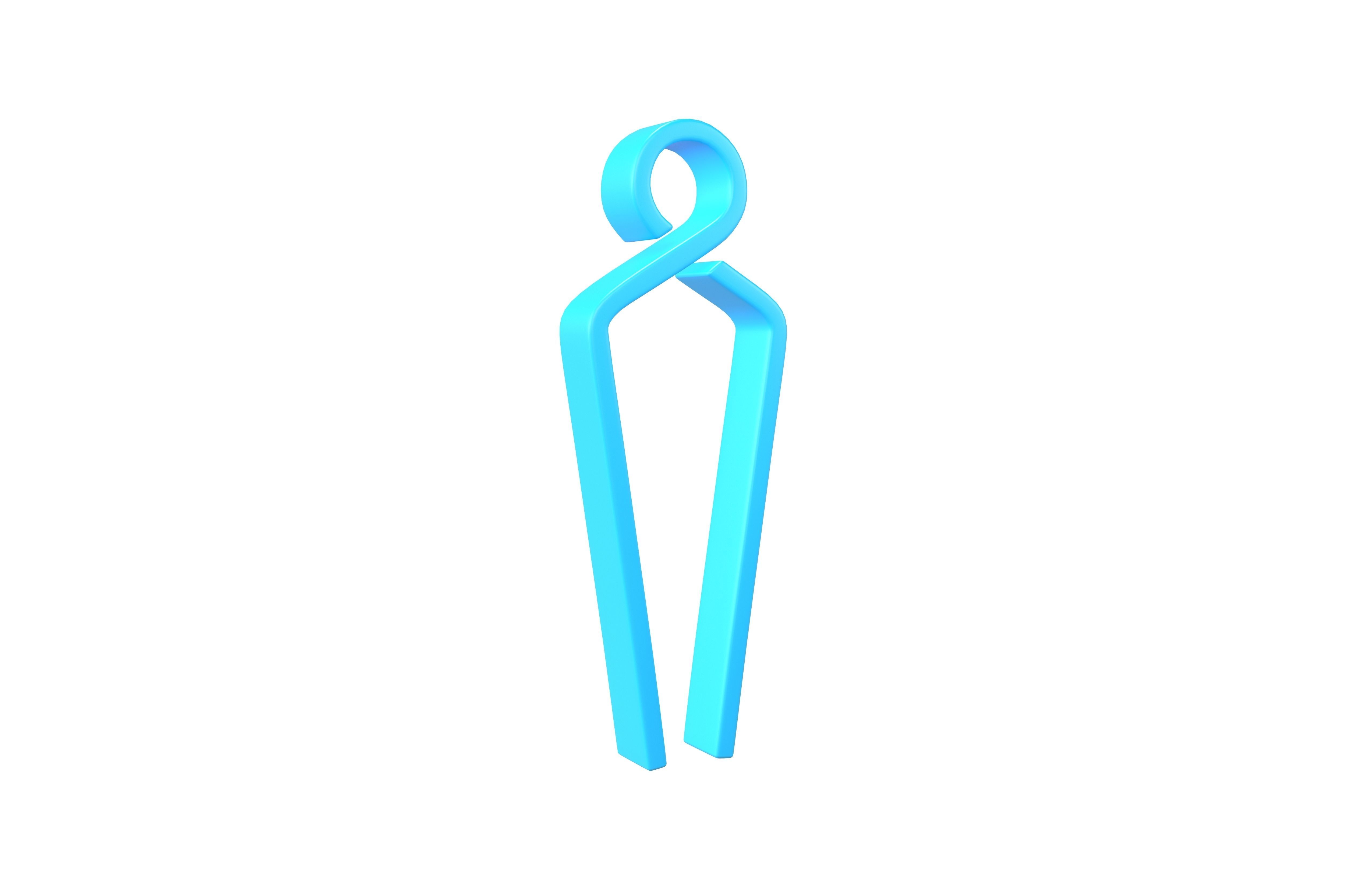 Boy Symbol v4 002 Low-poly 3D model_1