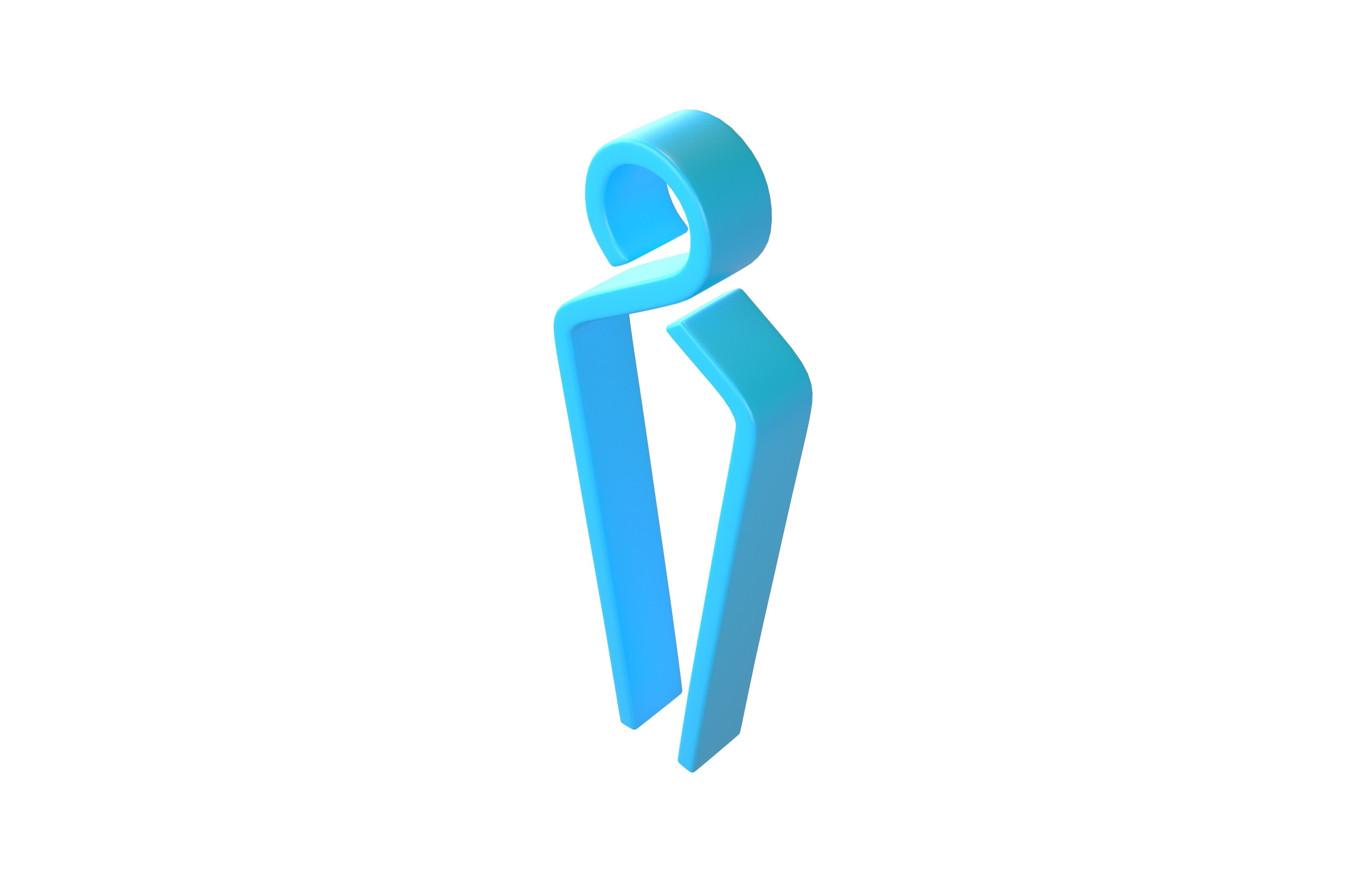 Boy Symbol v4 002 Low-poly 3D model_2