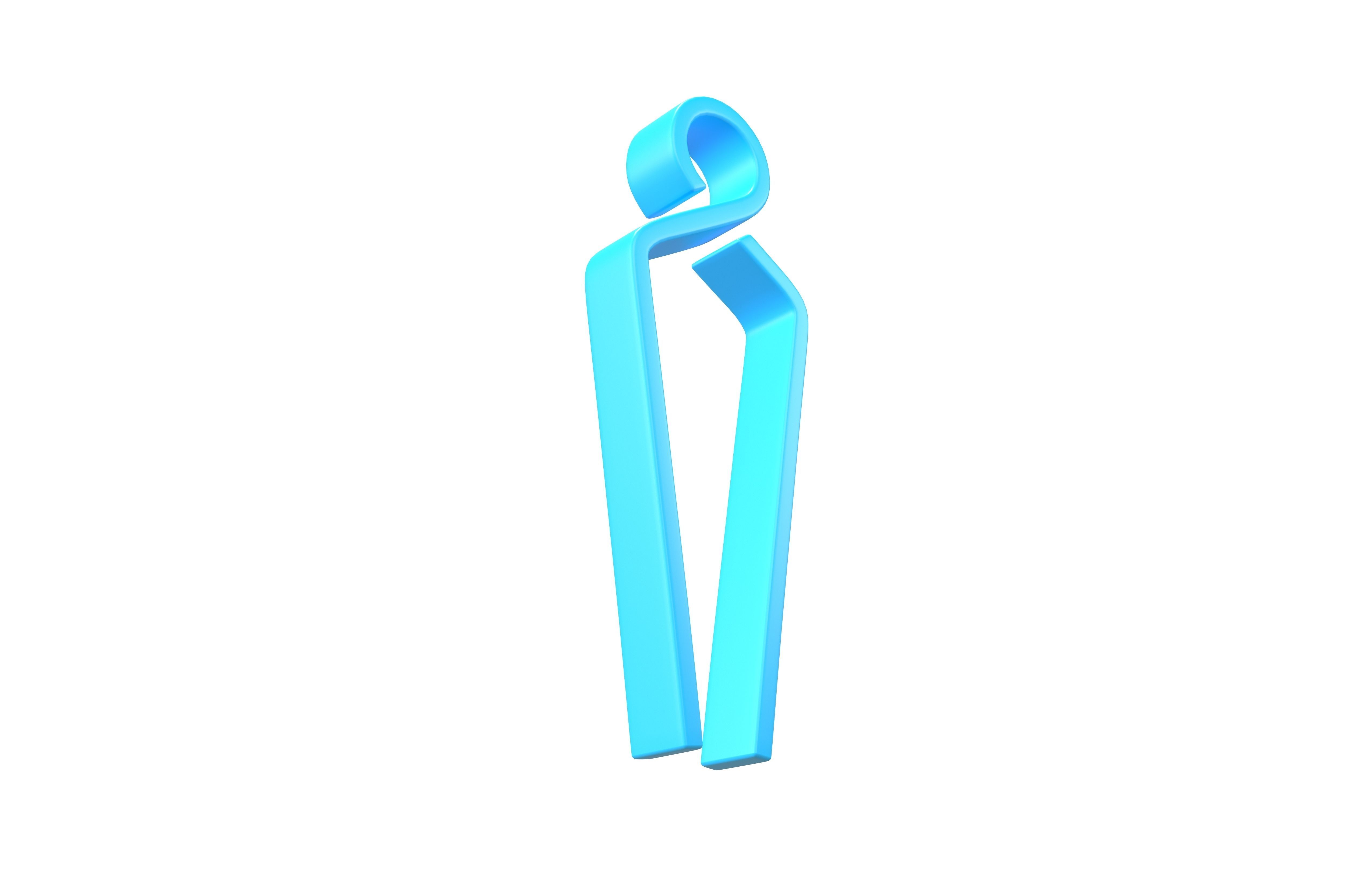 Boy Symbol v4 002 Low-poly 3D model_3