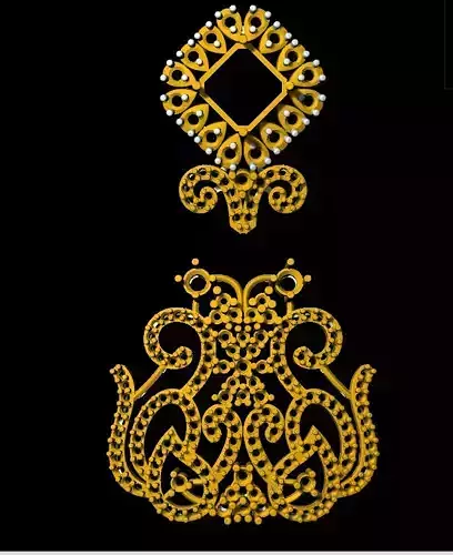 Earring gold jewelry design