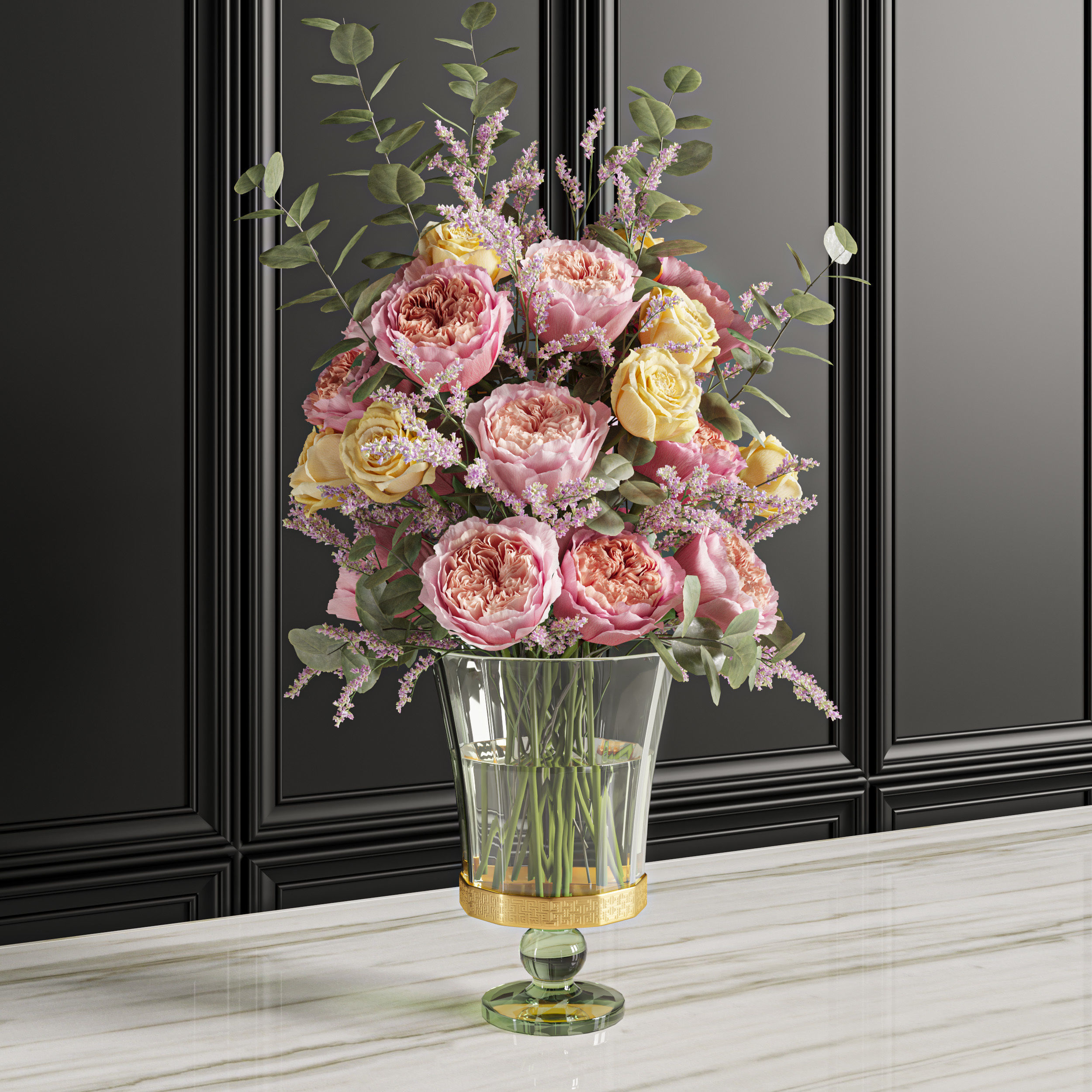 Flower Set 018 Rose Caspian 3D model_4