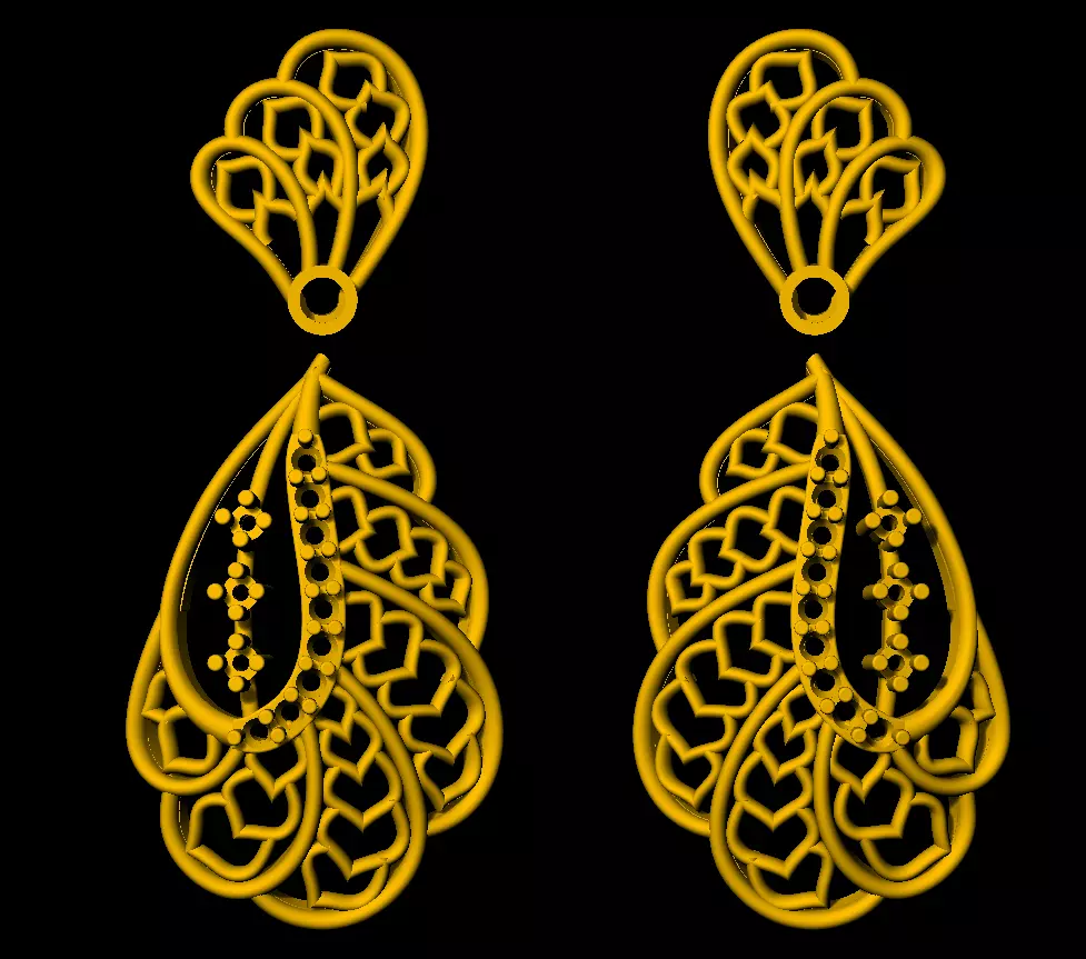Earring peacock earrings 3D print model_0