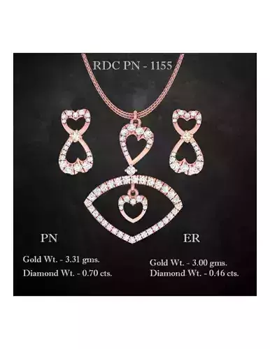 Pendant Earrings combo - 1155