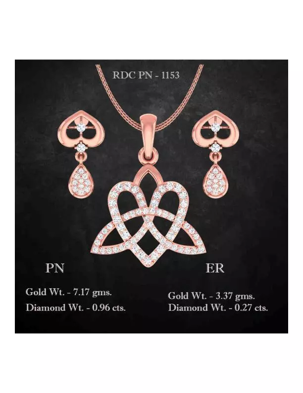 Pendant Earrings combo - 1153 3D print model
