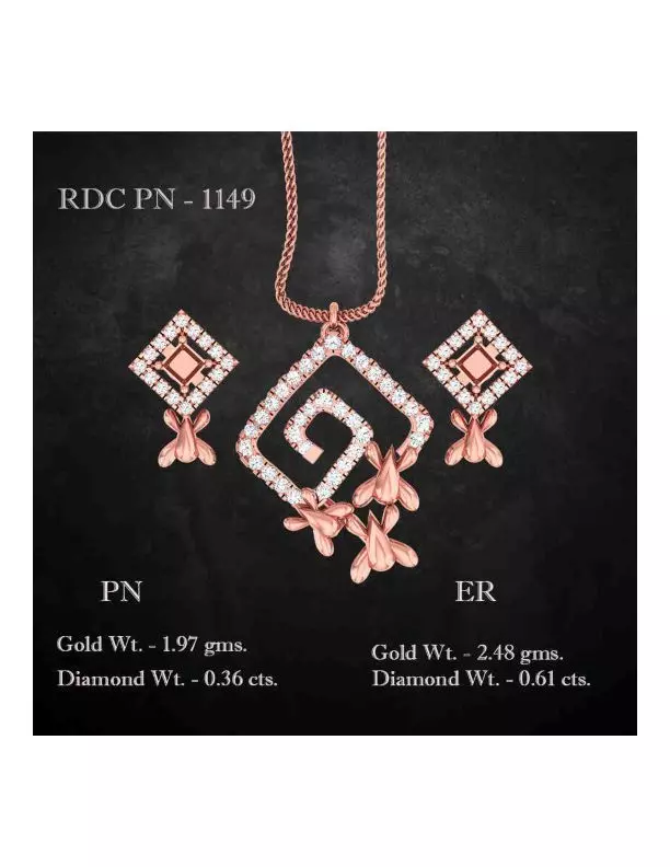 Pendant Earrings combo - 1149 3D print model