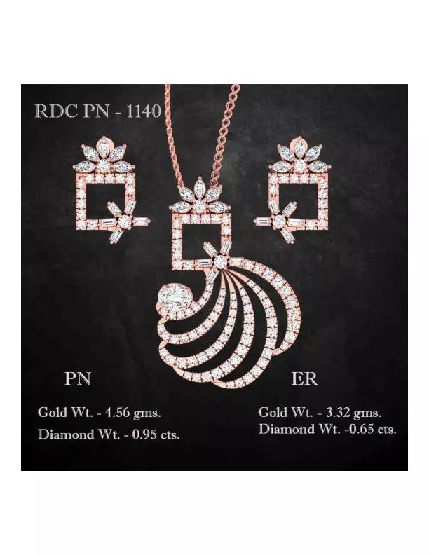 Pendant Earrings combo - 1140 3D print model
