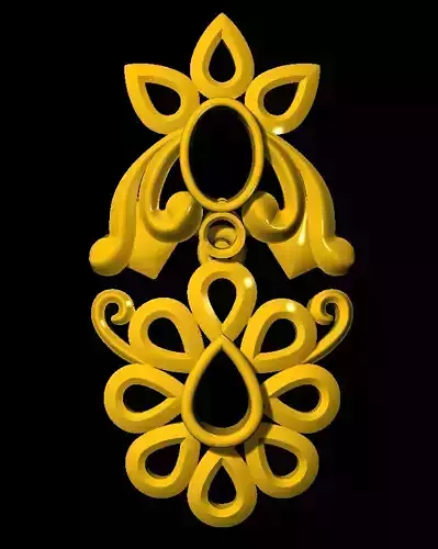 Earring ornate pendant