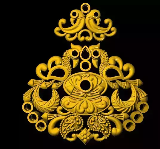 Earring ornate gold design