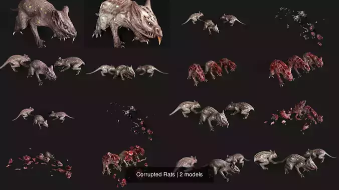 Corrupted Rats 3D Model Collection