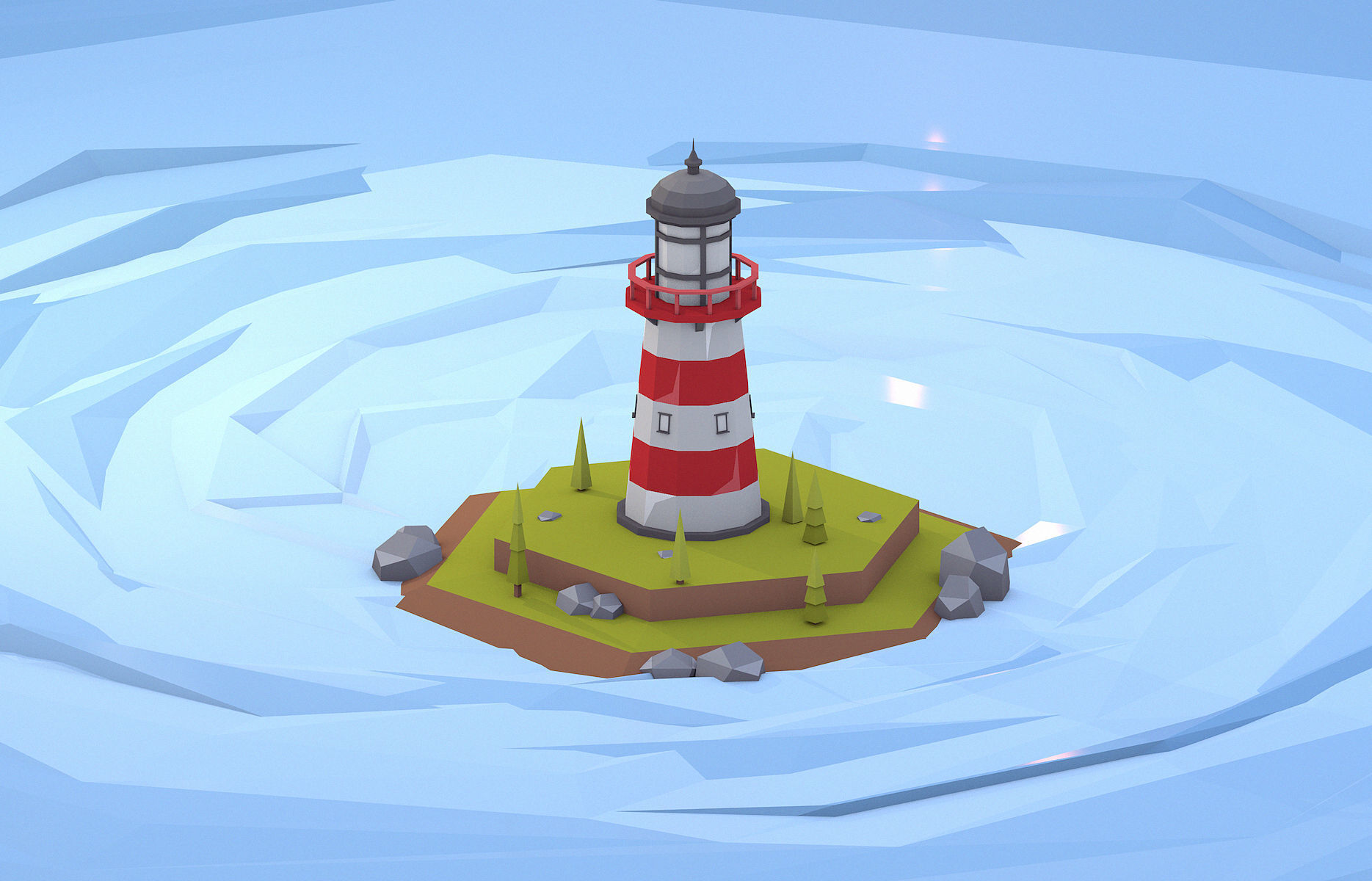 Low Poly Lighthouses Pack Low-poly 3D model_6