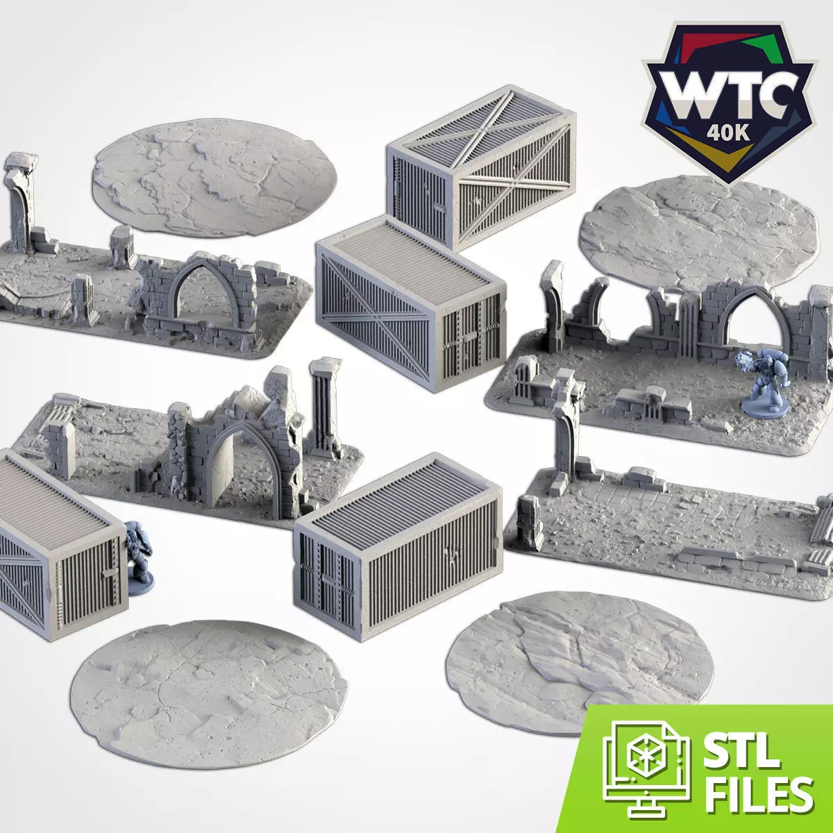 CLASSIC RUINS WTC SET 02 3D print model_0