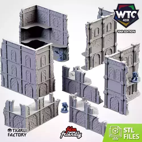 CLASSIC RUINS WTC SET 01 3D print model