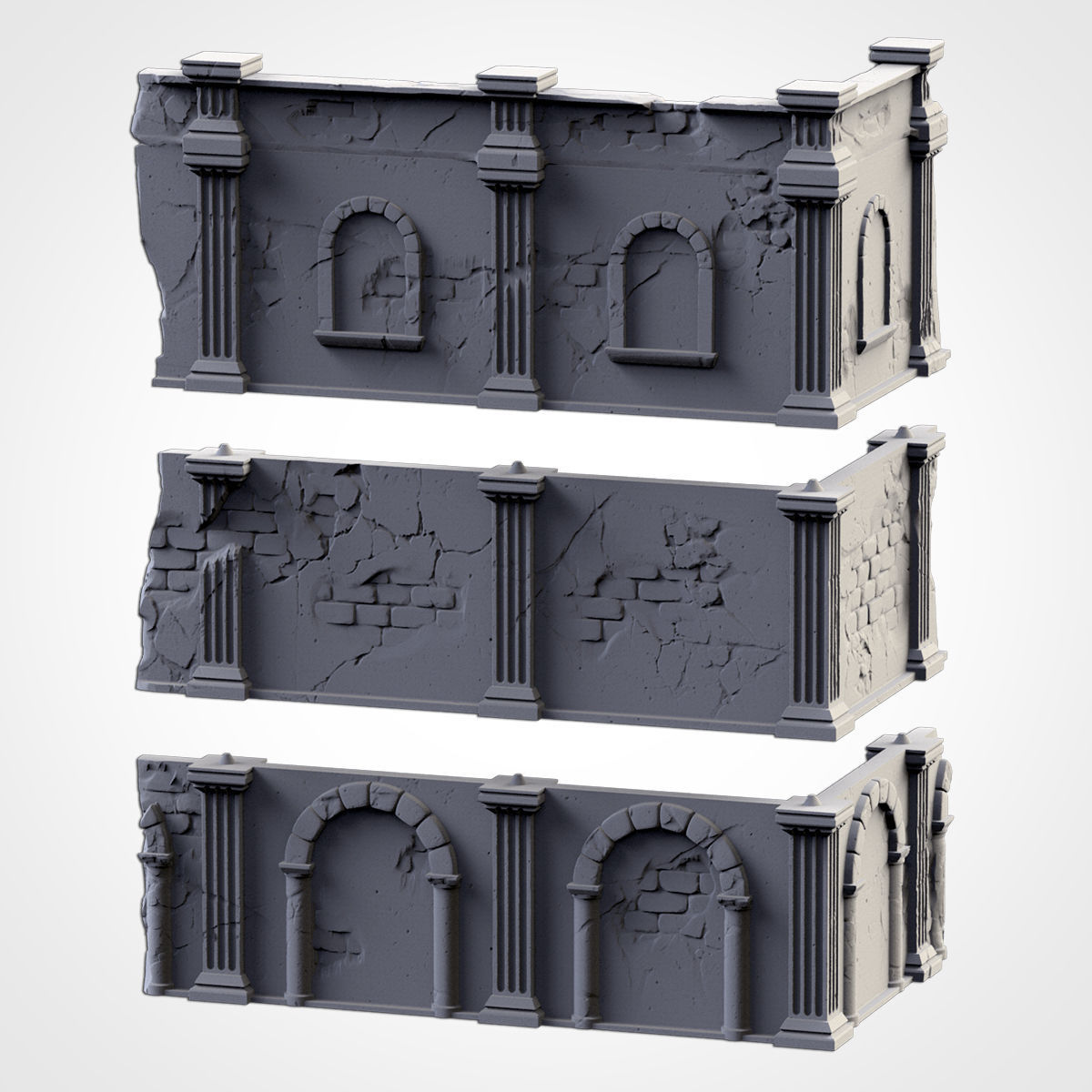 CLASSIC RUINS WTC SET 01 3D print model_17
