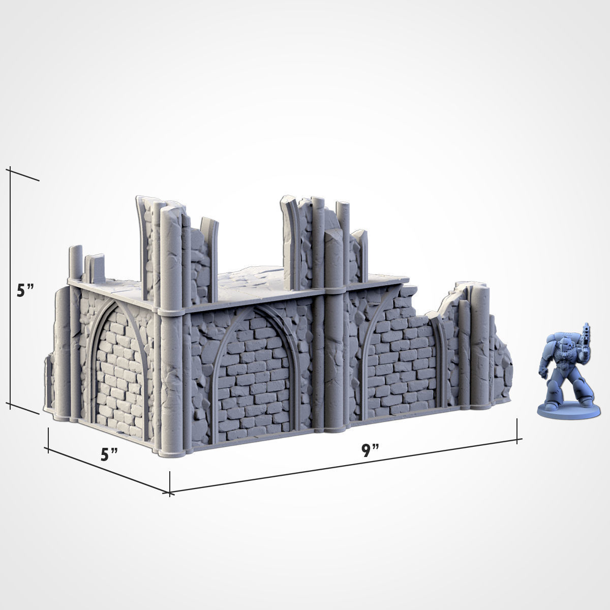 CLASSIC RUINS WTC SET 01 3D print model_4