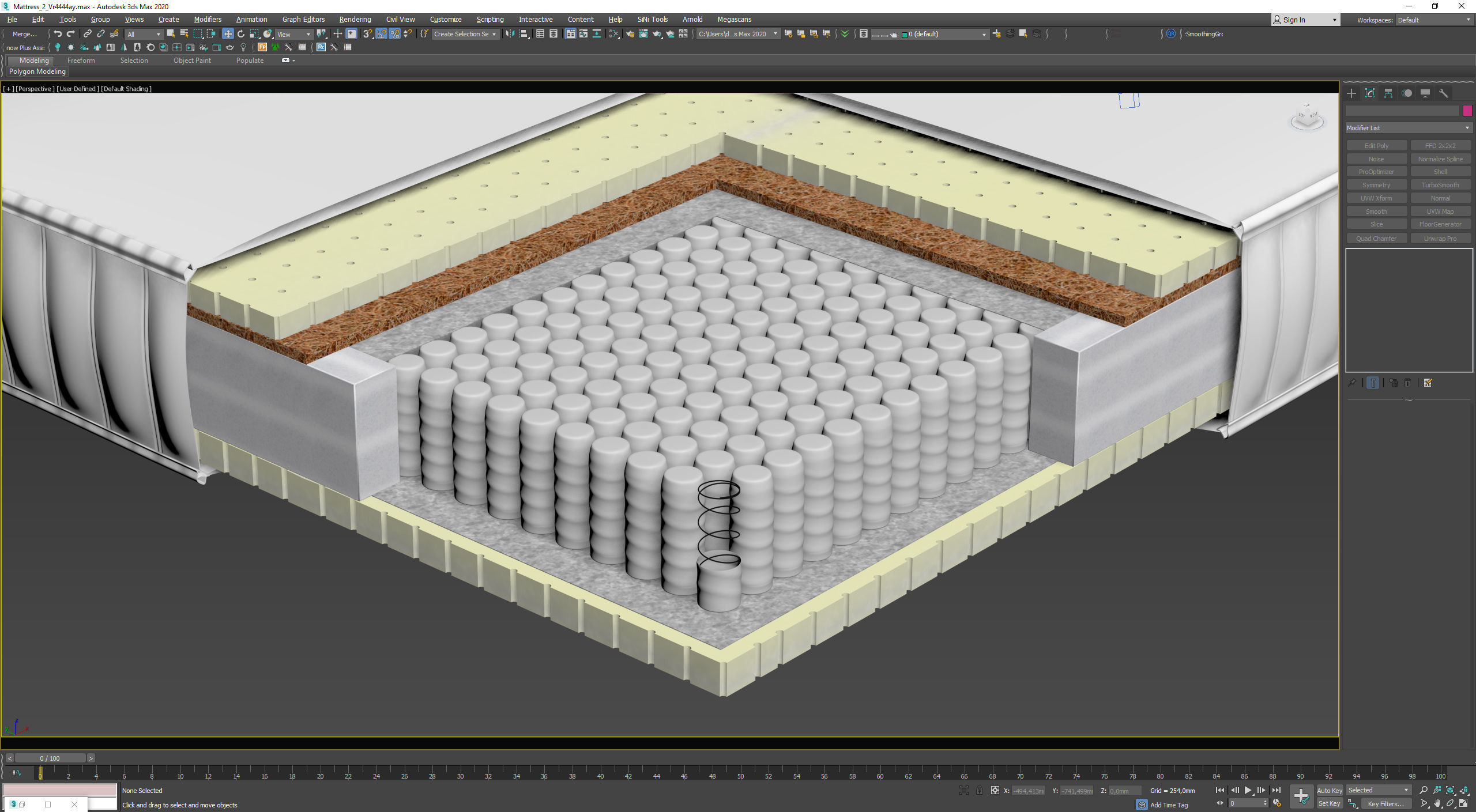 Mattress section 2 3D model_9