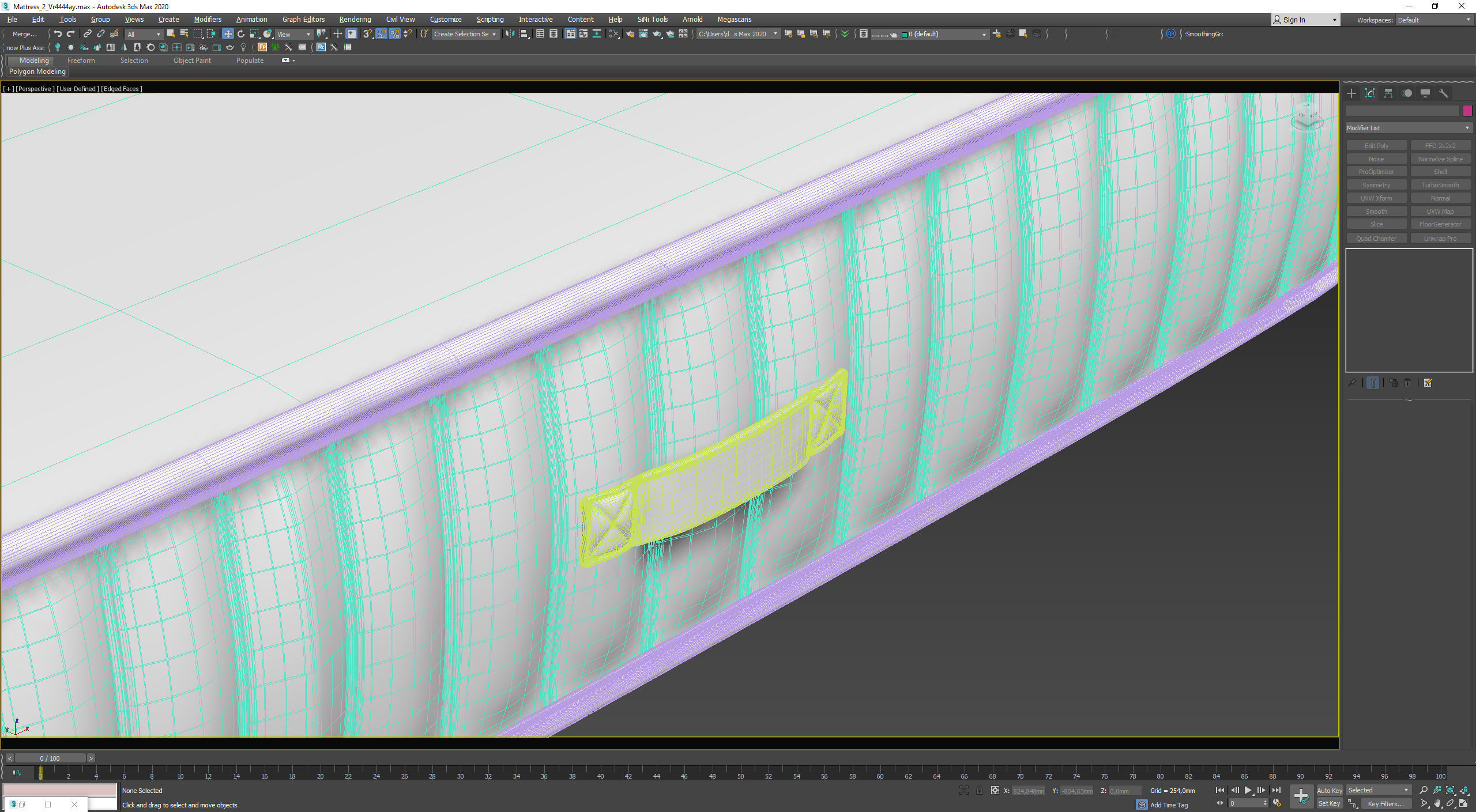 Mattress section 2 3D model_5