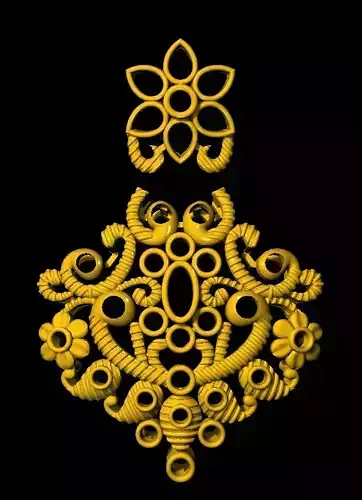 Earring ornate necklace