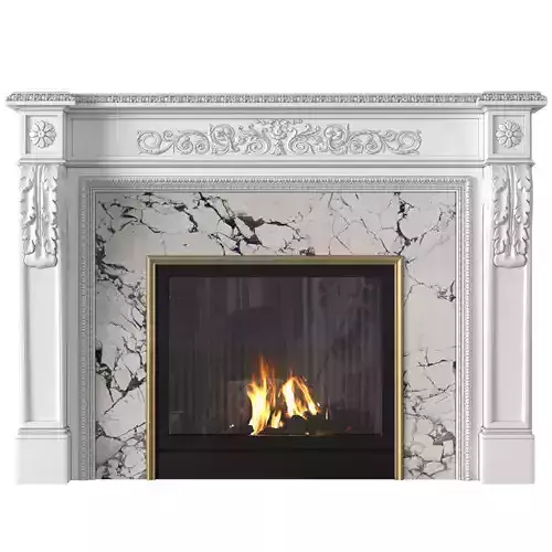 Modern fireplace in classic style Art Deco 3D model