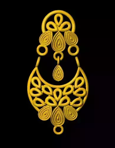 Earring gold pendant