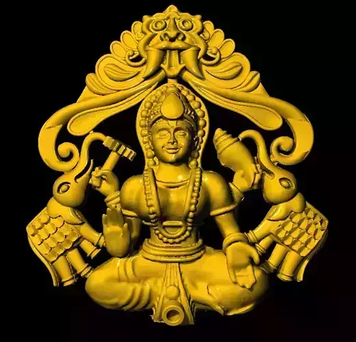 Earring golden statue of lord ganesha