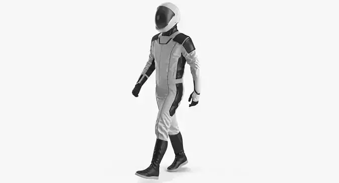 Futuristic Astronaut Space Suit Walking Pose