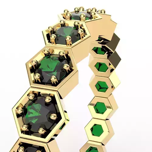 Hexagon Eternety Ring for 2mm stone