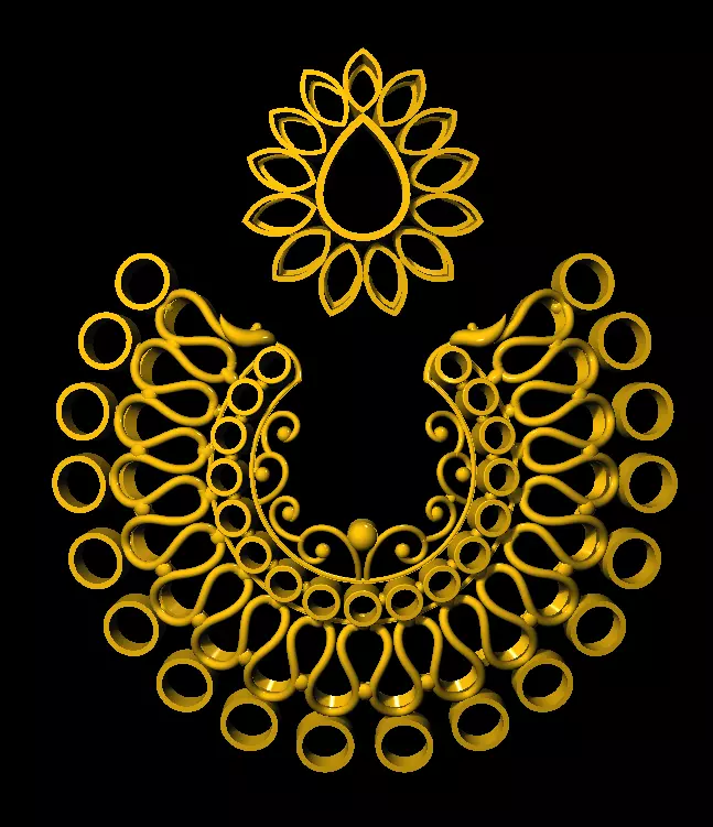 Earring gold necklace 3D print model_0
